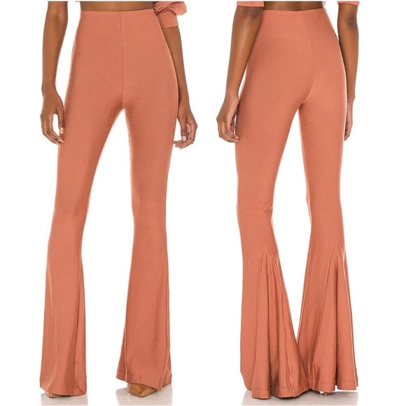 Selkie The Bell Bottoms Pants Cocoa Terracotta Flare High Waist Revolve - Picture 1 of 8